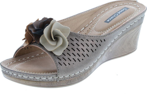 Gc Shoes Women's Sydney Rosette Slide Wedge Sandals