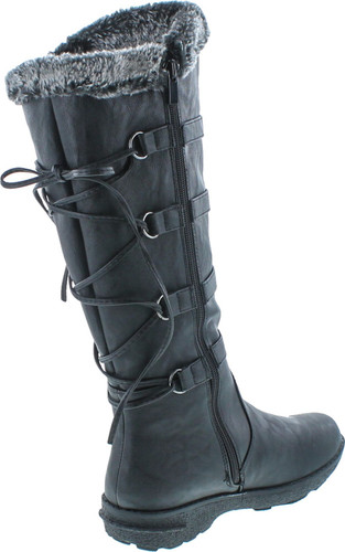 Forever Aura-42 Womens Back Lace Up Knee High Boots Winter Boots