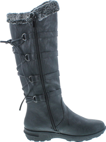 Forever Aura-42 Womens Back Lace Up Knee High Boots Winter Boots