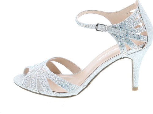 City Classified Reason Women's Strappy Open Toe Rhinestone Low Heel