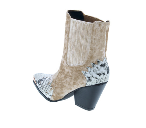 Cape Robbin Women Flame Pattern Cowboy Boot - Block Heel Western Boot - Chunky Heel Ankle Boot