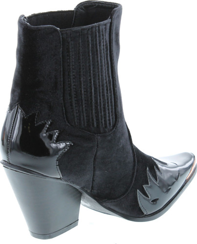 Cape Robbin Women Flame Pattern Cowboy Boot - Block Heel Western Boot - Chunky Heel Ankle Boot