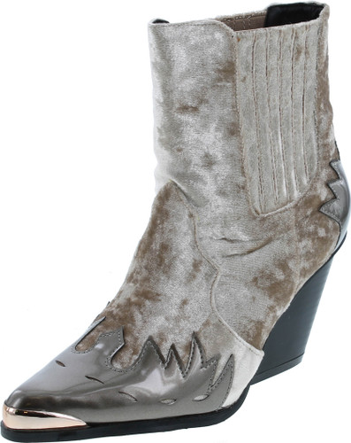 Cape Robbin Women Flame Pattern Cowboy Boot - Block Heel Western Boot - Chunky Heel Ankle Boot