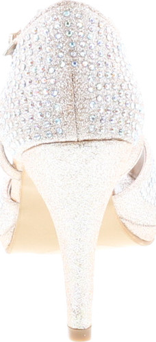 Bella Marie Shania-1 Women's Peep Toe Rhinestone Glitter Crossing Strap Dance Sandals