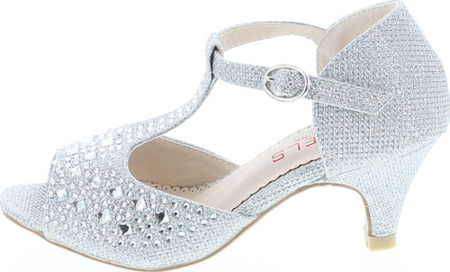 Angels New York Girls Glitter & Stone Sandal With Memory Foam Insole