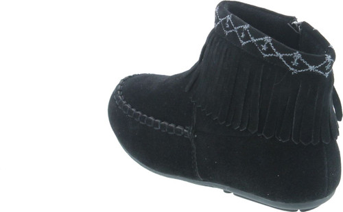 Betani Denise-5 Girl's Kids Embroidered Fringe Mocassin Low Heel Ankle Booties