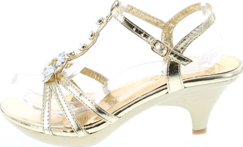 Delicacy Angel-62 Womens Strappy Rhinestone Dress Sandal Low Heel Shoes