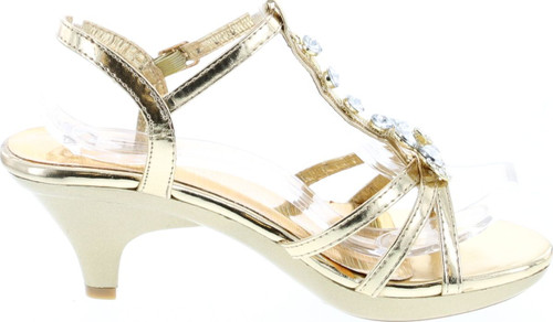 Delicacy Angel-62 Womens Strappy Rhinestone Dress Sandal Low Heel Shoes