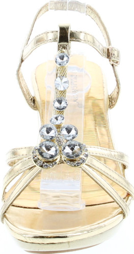 Delicacy Angel-62 Womens Strappy Rhinestone Dress Sandal Low Heel Shoes