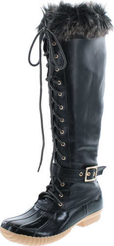 Nature Breeze Duck-10 Women's Knee High Lace Up Insulated Boots