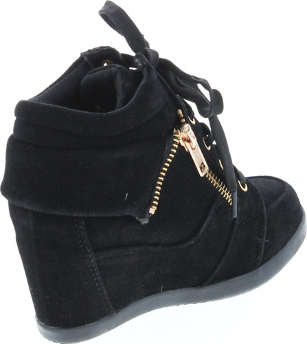 Link Gladys-24K Children Girl's Comfort Hidden Wedge Lace Up Ankle Sneakers