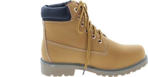 Nature Breeze Womens Terrain Leatherette Multi Color Padded Collar Hard Toe Boot - Wheat