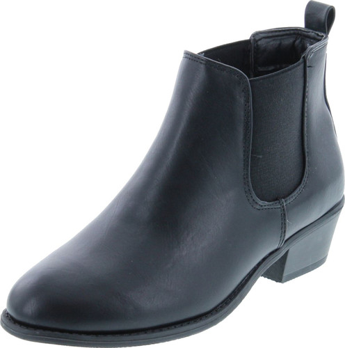 Refresh Tildon-02 Women's Almond Toe Simple Flat Heel Ankle Riding Booties