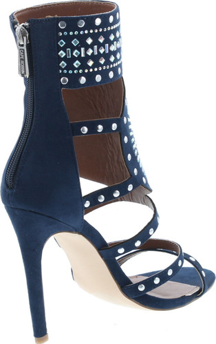Cape Robbin Blaire-5 Womens Open Toe Strappy Cuff Stiletto High Heel Rhinestone Sandals