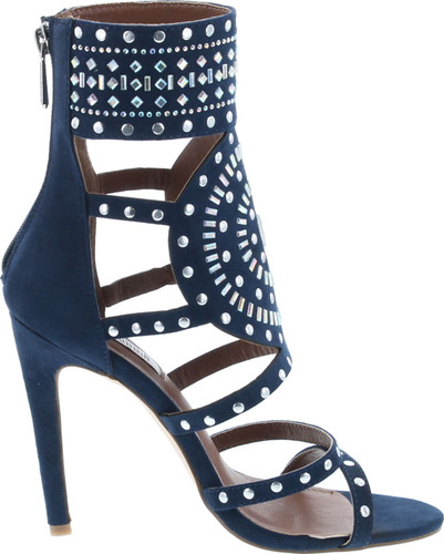 Cape Robbin Blaire-5 Womens Open Toe Strappy Cuff Stiletto High Heel Rhinestone Sandals