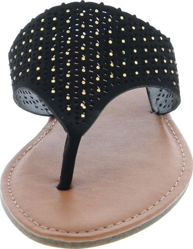 Pierre Dumas Women's Azaria-7 Vegan Leather Perforated Accents Flip-Flops Flats Sandals
