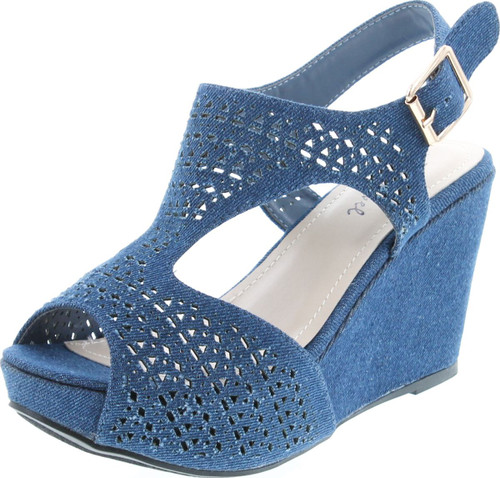 Bonnibel Women's Platform Wedge Heel Cut Out Sling Back Sandals