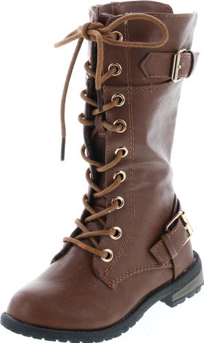 Forever Mango 27K Little Kids Combat Lace Up Boots
