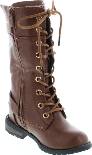 Forever Mango 27K Little Kids Combat Lace Up Boots