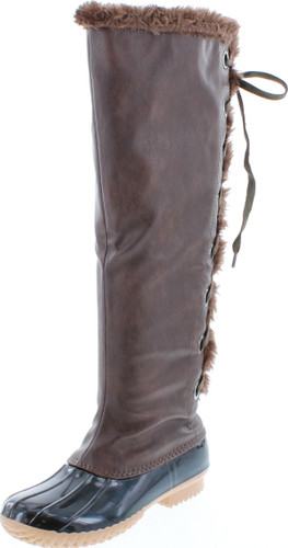 Nature Breeze Duck-15 Women's Knee High Lace Up Insulated Boots Half Size Small