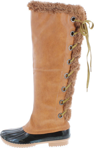 Nature Breeze Duck-15 Women's Knee High Lace Up Insulated Boots Half Size Small