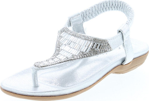 Lucita Crab Crab-1809Km Little Girls Gladiator Rhinestone Comfort Flat Sandals