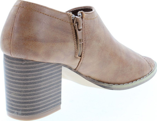 Mata Shoes Women's Side Zipper Cut Out Stacked Chunky Heel Sandals Half Size Small