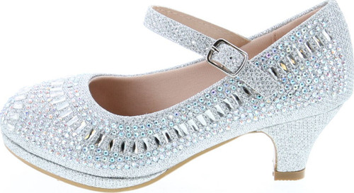 Link Cassie-28K Girls Rhinestone Platform Peagent Dress Shoes