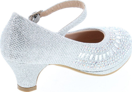 Link Cassie-28K Girls Rhinestone Platform Peagent Dress Shoes