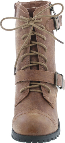 Bamboo Womens Baxter-12L Fashion Chunky Heel Bootie