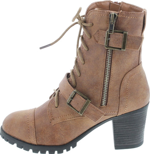 Bamboo Womens Baxter-12L Fashion Chunky Heel Bootie