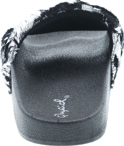 Qupid Booboo-07 Women Metallic Faux Fur Slide Casual Lounging Trendy Furry Slipper