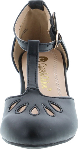 Chase & Chloe Mimi-1K Girl's T-Strap Cut Out Ankle Wrap Casual Dress Shoes