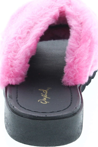 Qupid Conner-01 Women's Criss Cross Strap Slip On Slipper Platform Sandals