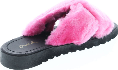Qupid Conner-01 Women's Criss Cross Strap Slip On Slipper Platform Sandals