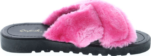 Qupid Conner-01 Women's Criss Cross Strap Slip On Slipper Platform Sandals