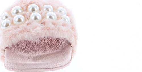 Forever Link Izzy-33 Womens Open Toe Faux Pearl Embellished Flip Flop Slide Flat Sandal Slippers