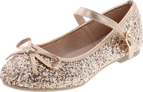 Link Marina-36K Girl's Glitter Bow Ballerina Party Dressed Flat Mary Janes
