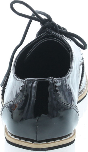 Cape Robbin Venus-1 Womens Fashion Patent Leather Lugged Sole Lace Up Platform Oxford Shoes