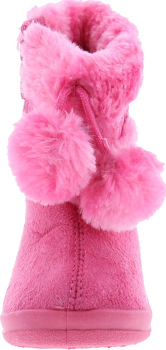 Kali Footwear Girls Zello Butterfly Glitter Pom Pom Boots