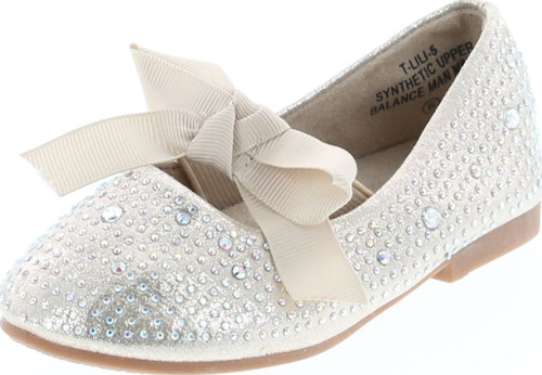 Blossom Girl Lili Sparkle Rhinestones Cute Strap Little Baby Toddler Dress Flat Shoes