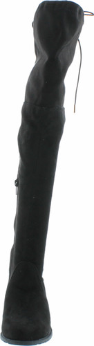 Yoki Anora Women's Drawstring Side Zipper Low Heel Thigh High Boots