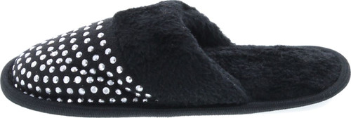 Static Footwear Girls Bling Fluffy Slip On Warm House Slippers