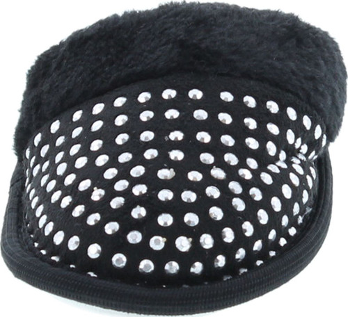 Static Footwear Girls Bling Fluffy Slip On Warm House Slippers