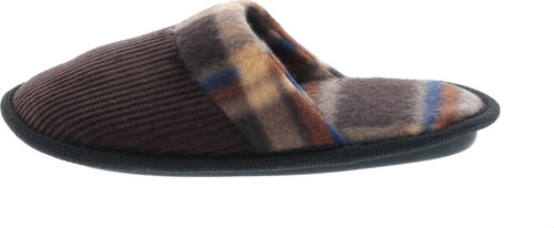 Static Footwear Boys Open Back Slip On Plaid House Slippers