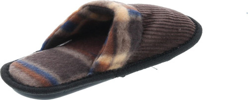 Static Footwear Boys Open Back Slip On Plaid House Slippers