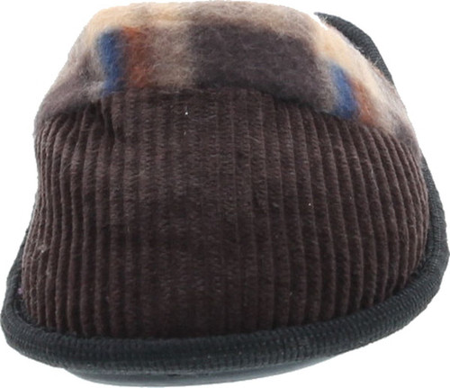 Static Footwear Boys Open Back Slip On Plaid House Slippers