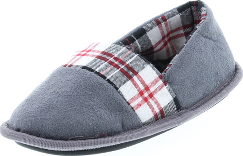 Static Footwear Kids Plaid Slip On Warm House Slippers