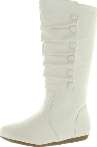 Top Moda Bank-78 Womens Mid Calf Round Toe Stiching Flat Boots