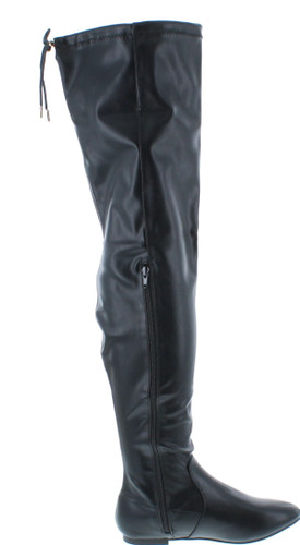 Nature Breeze Vickie-41Th Women's Stretchy Thigh High Flat Heel Boot Half Size Small